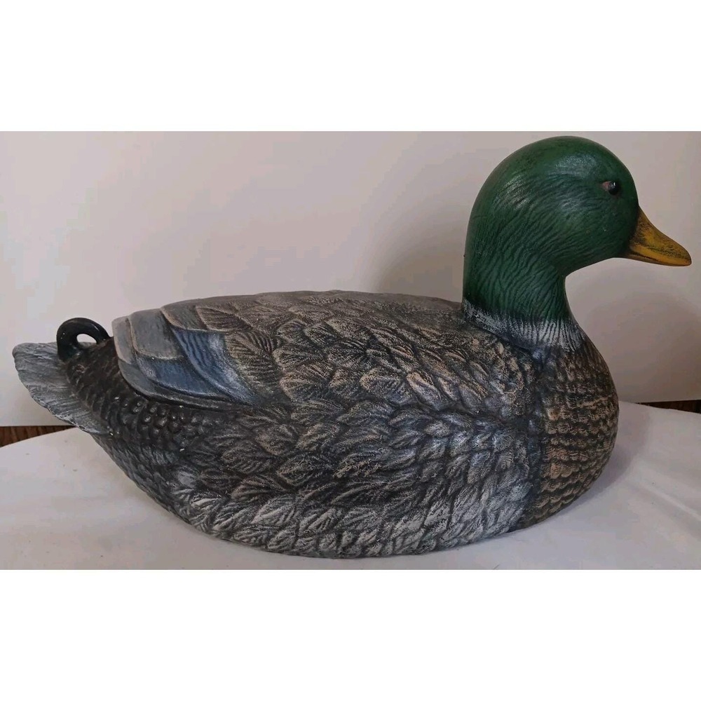 Vintage Ceramic Mallard Duck Decoy Display Figurine Realistic Sculpture READ
